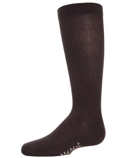 Girls Ribbed Classic Cotton-Rich Solid-Color Knee High Sock