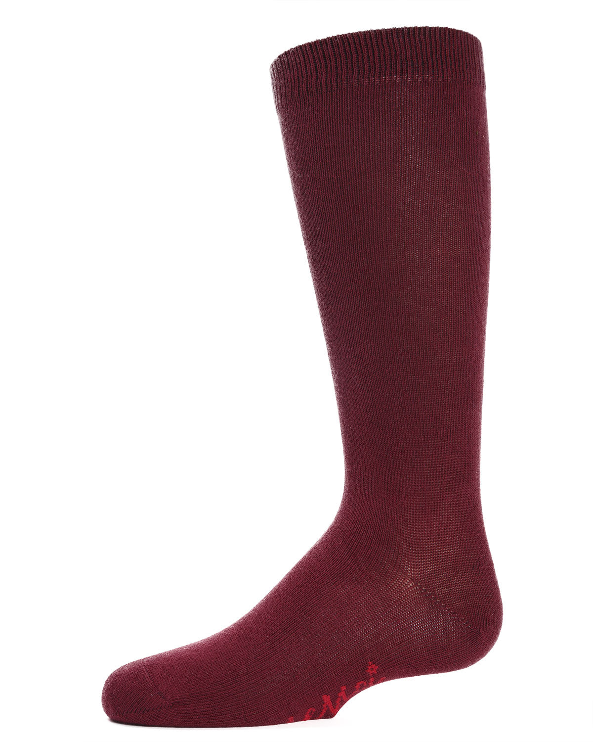 Girls Ribbed Classic Cotton-Rich Solid-Color Knee High Sock