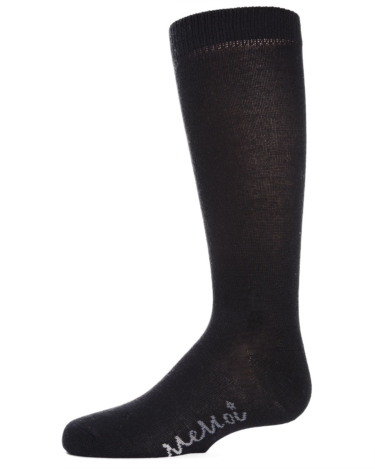 Girls Ribbed Classic Cotton-Rich Solid-Color Knee High Sock