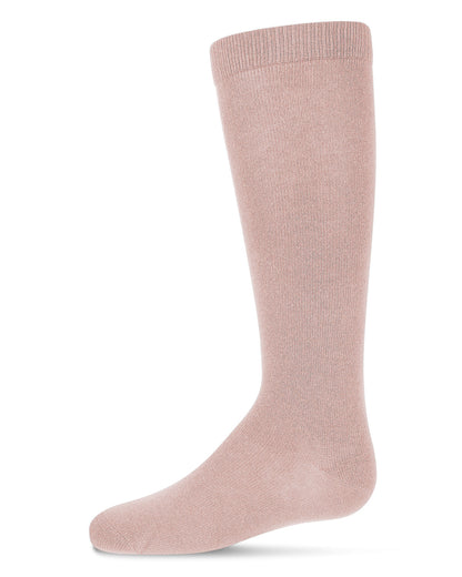 Girls Ribbed Classic Cotton-Rich Solid-Color Knee High Sock