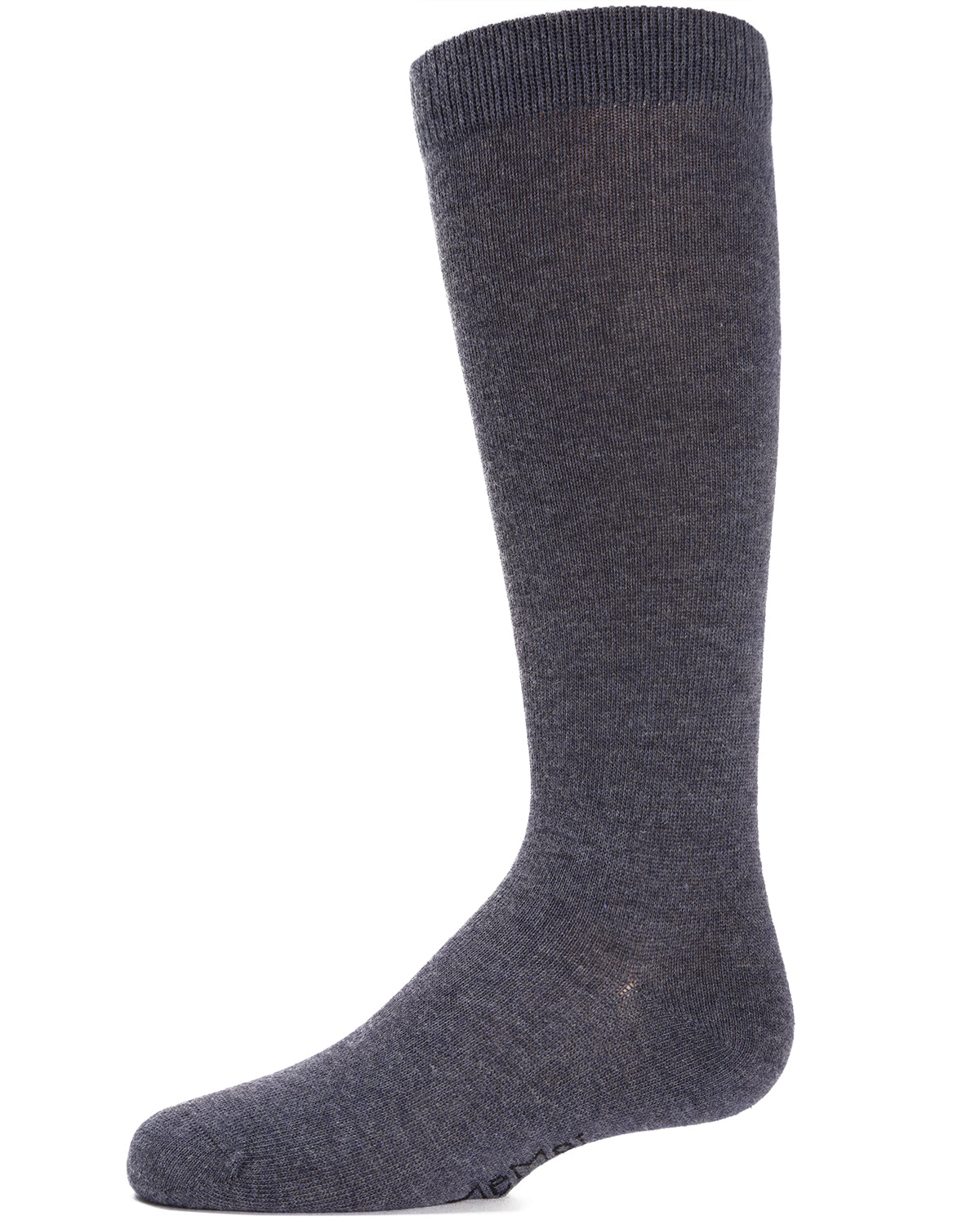 Girls Ribbed Classic Cotton-Rich Solid-Color Knee High Sock