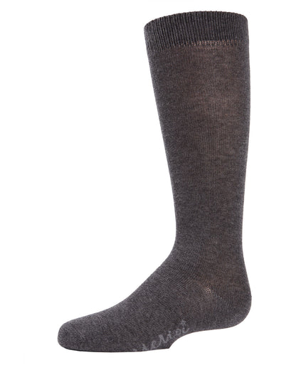 Girls Ribbed Classic Cotton-Rich Solid-Color Knee High Sock