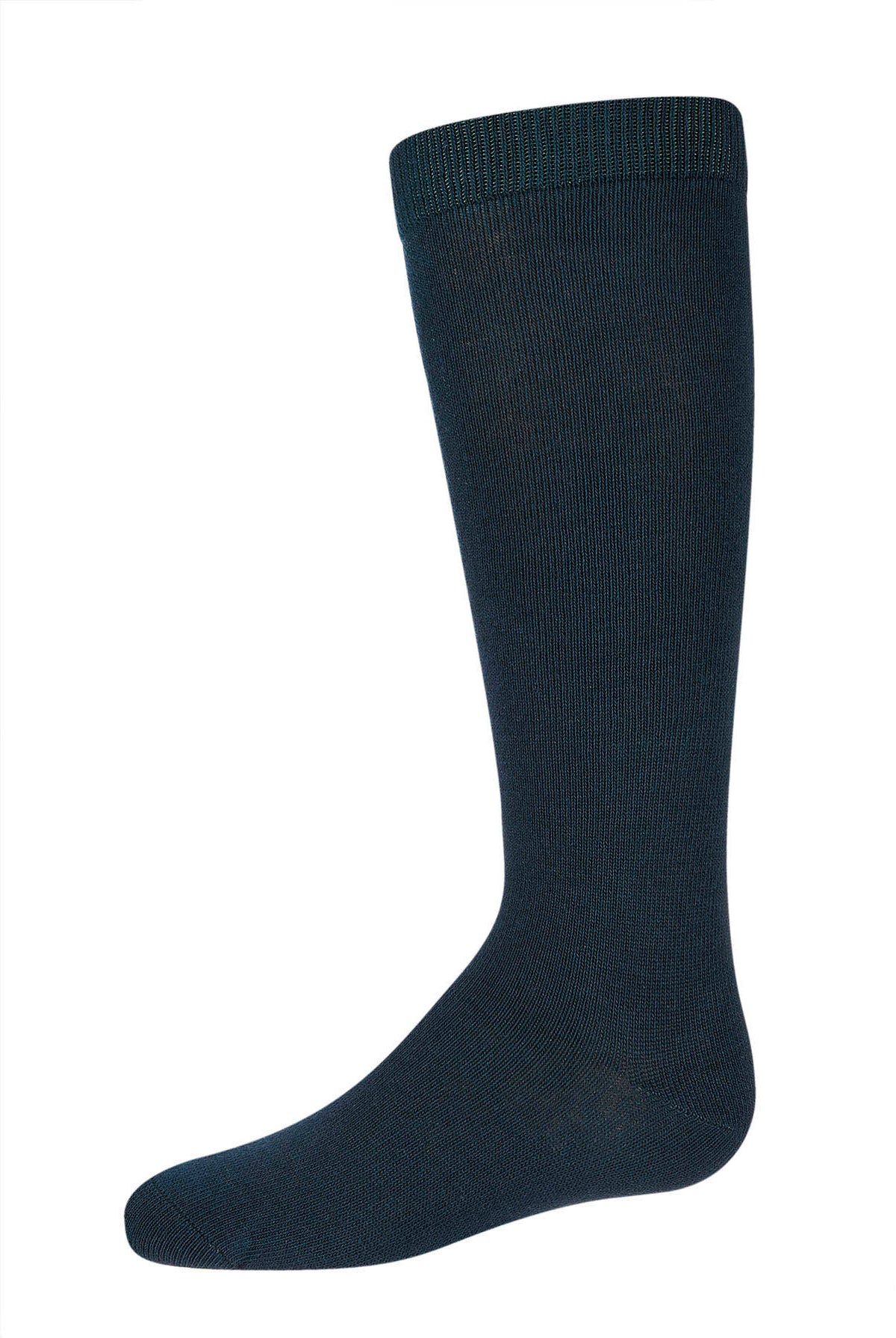 Girls Ribbed Classic Cotton-Rich Solid-Color Knee High Sock