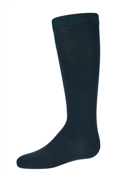 Girls Ribbed Classic Cotton-Rich Solid-Color Knee High Sock