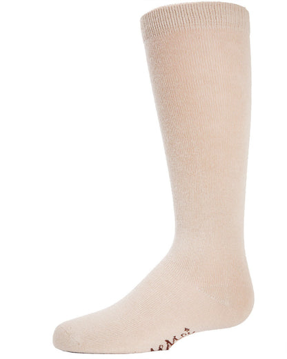 Girls Ribbed Classic Cotton-Rich Solid-Color Knee High Sock
