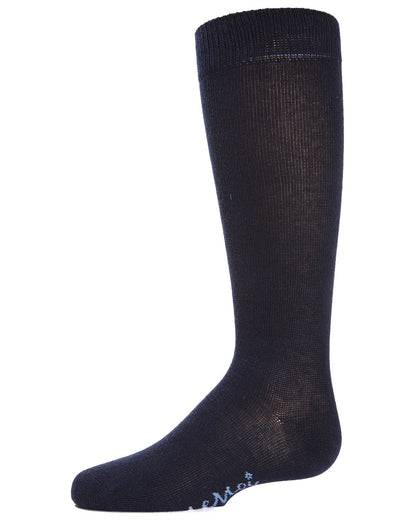 Girls Ribbed Classic Cotton-Rich Solid-Color Knee High Sock