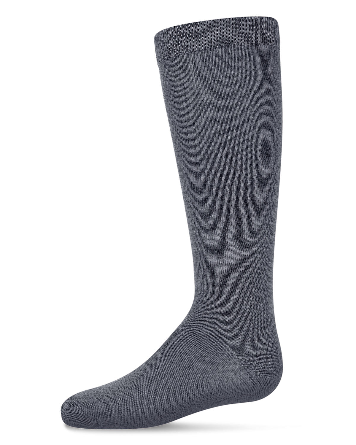 Girls Ribbed Classic Cotton-Rich Solid-Color Knee High Sock