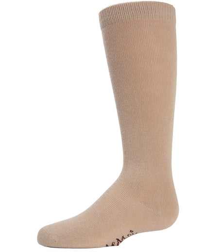Girls Ribbed Classic Cotton-Rich Solid-Color Knee High Sock