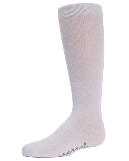 Girls Ribbed Classic Cotton-Rich Solid-Color Knee High Sock
