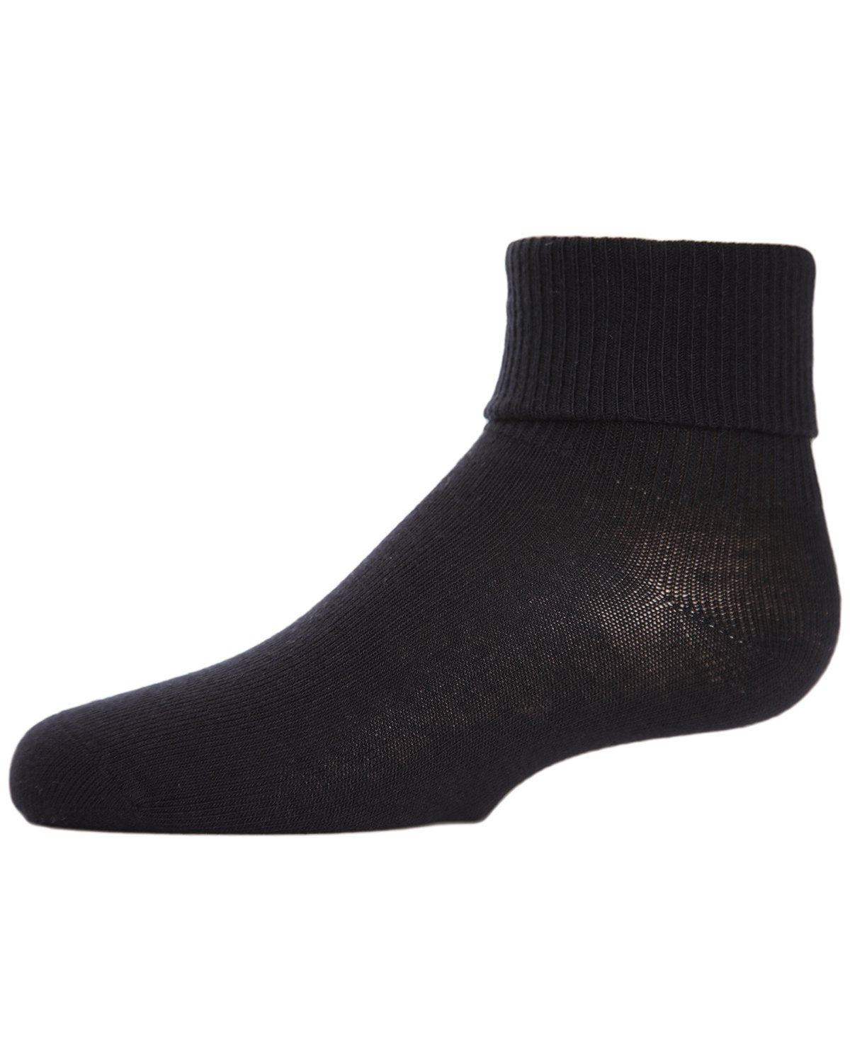 Girls Ribbed Triple-Roll-Cuff Cotton-Rich Ankle Sock
