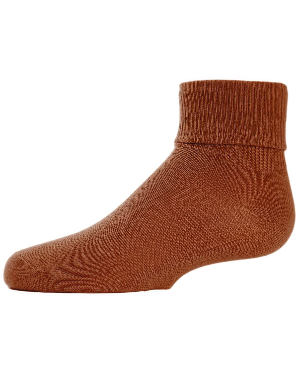 Girls Ribbed Triple-Roll-Cuff Cotton-Rich Ankle Sock