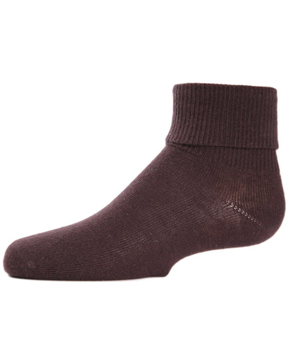 Girls Ribbed Triple-Roll-Cuff Cotton-Rich Ankle Sock