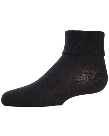 Girls Ribbed Triple-Roll-Cuff Cotton-Rich Ankle Sock
