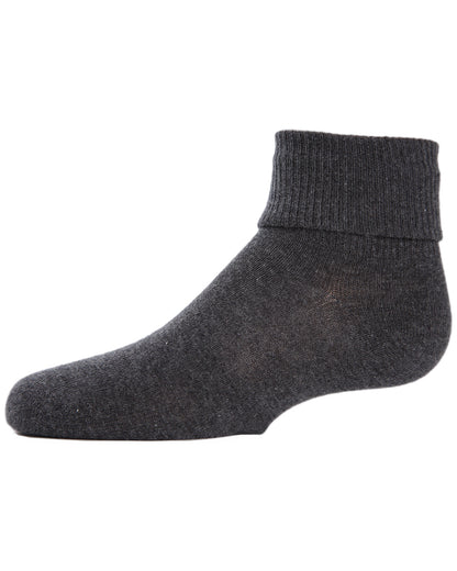 Girls Ribbed Triple-Roll-Cuff Cotton-Rich Ankle Sock