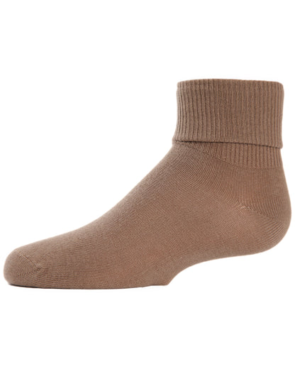 Girls Ribbed Triple-Roll-Cuff Cotton-Rich Ankle Sock