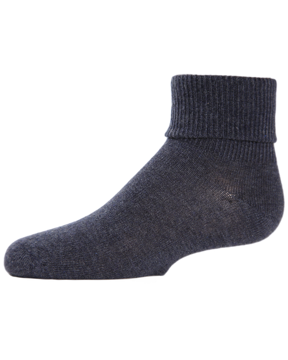 Girls Ribbed Triple-Roll-Cuff Cotton-Rich Ankle Sock