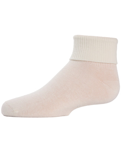 Girls Ribbed Triple-Roll-Cuff Cotton-Rich Ankle Sock