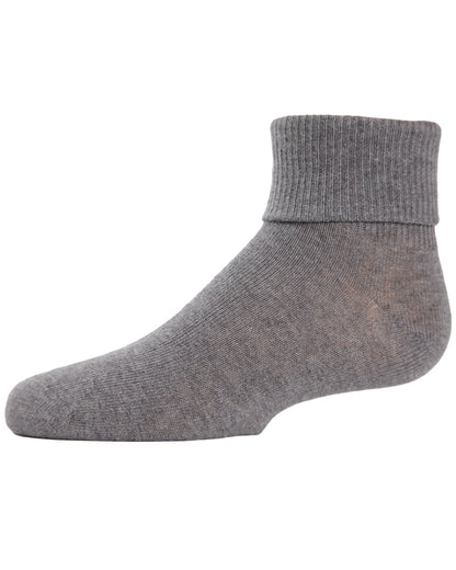 Girls Ribbed Triple-Roll-Cuff Cotton-Rich Ankle Sock