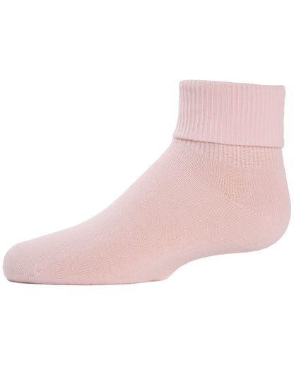 Girls Ribbed Triple-Roll-Cuff Cotton-Rich Ankle Sock