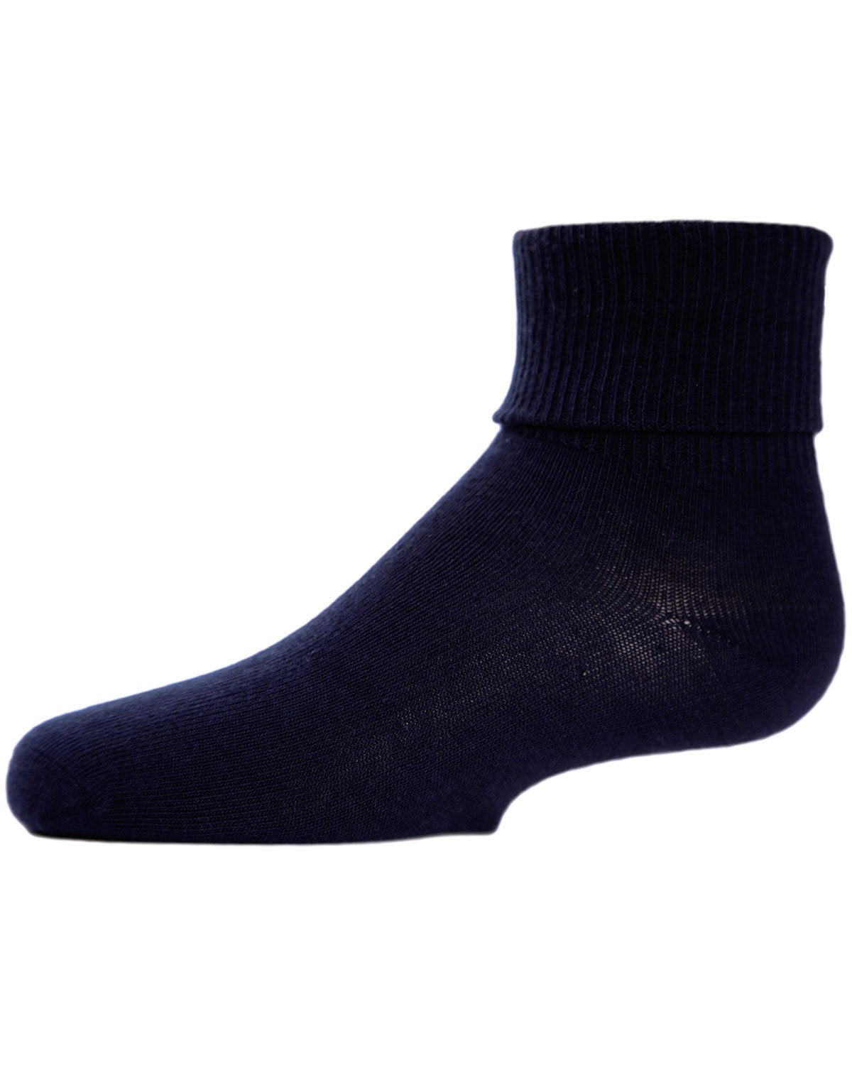 Girls Ribbed Triple-Roll-Cuff Cotton-Rich Ankle Sock