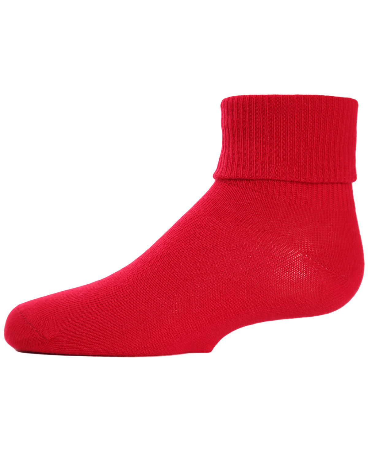 Girls Ribbed Triple-Roll-Cuff Cotton-Rich Ankle Sock