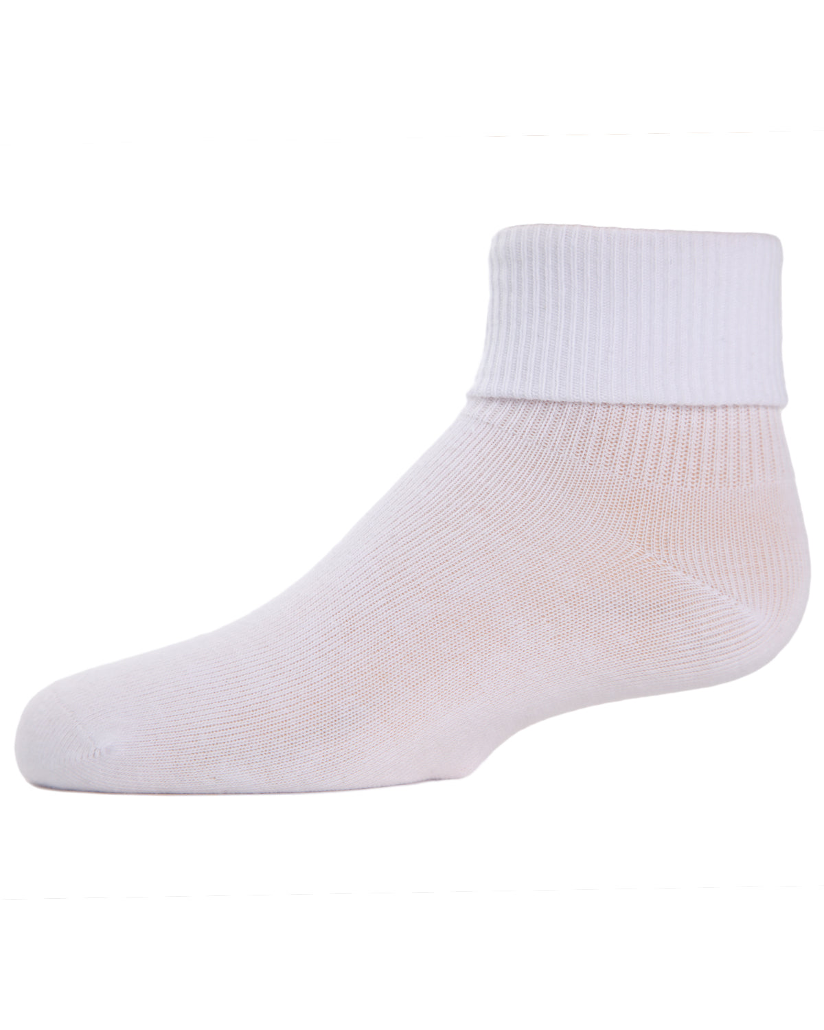 Girls Ribbed Triple-Roll-Cuff Cotton-Rich Ankle Sock