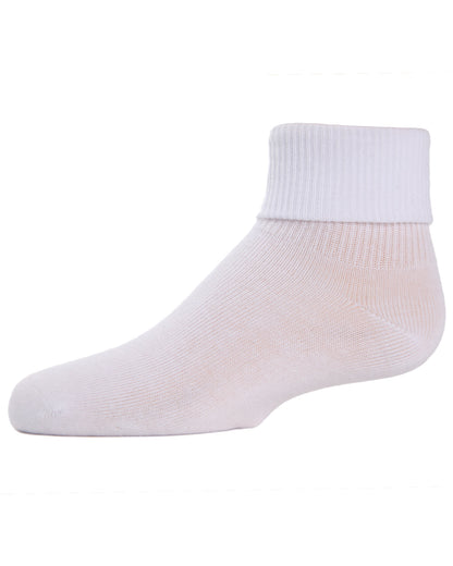 Girls Ribbed Triple-Roll-Cuff Cotton-Rich Ankle Sock