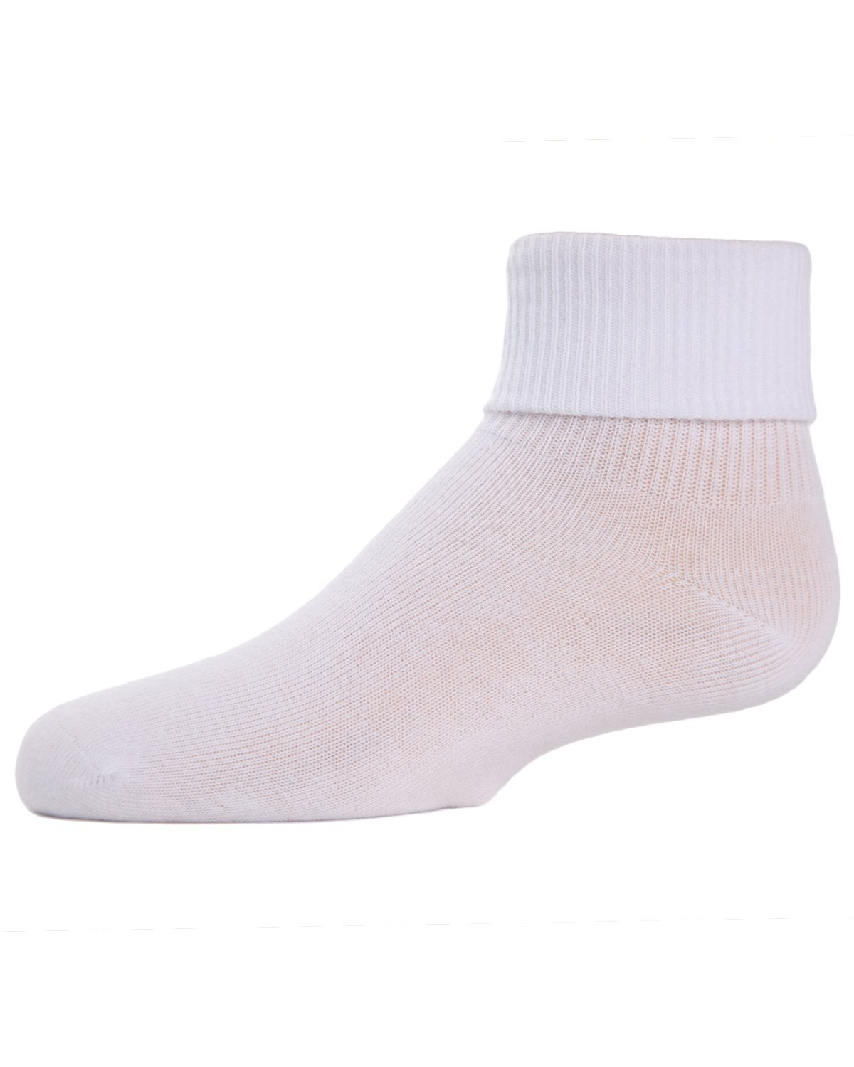 Girls Ribbed Triple-Roll-Cuff Cotton-Rich Ankle Sock