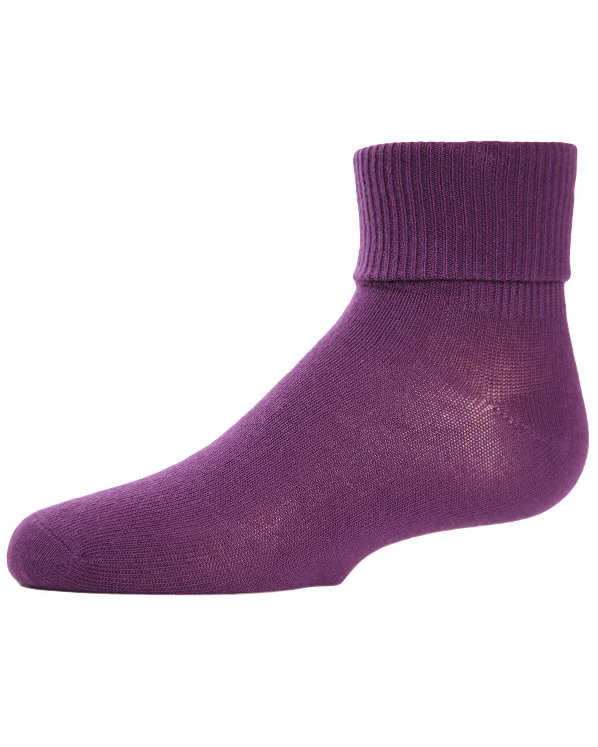 Girls Ribbed Triple-Roll-Cuff Cotton-Rich Ankle Sock