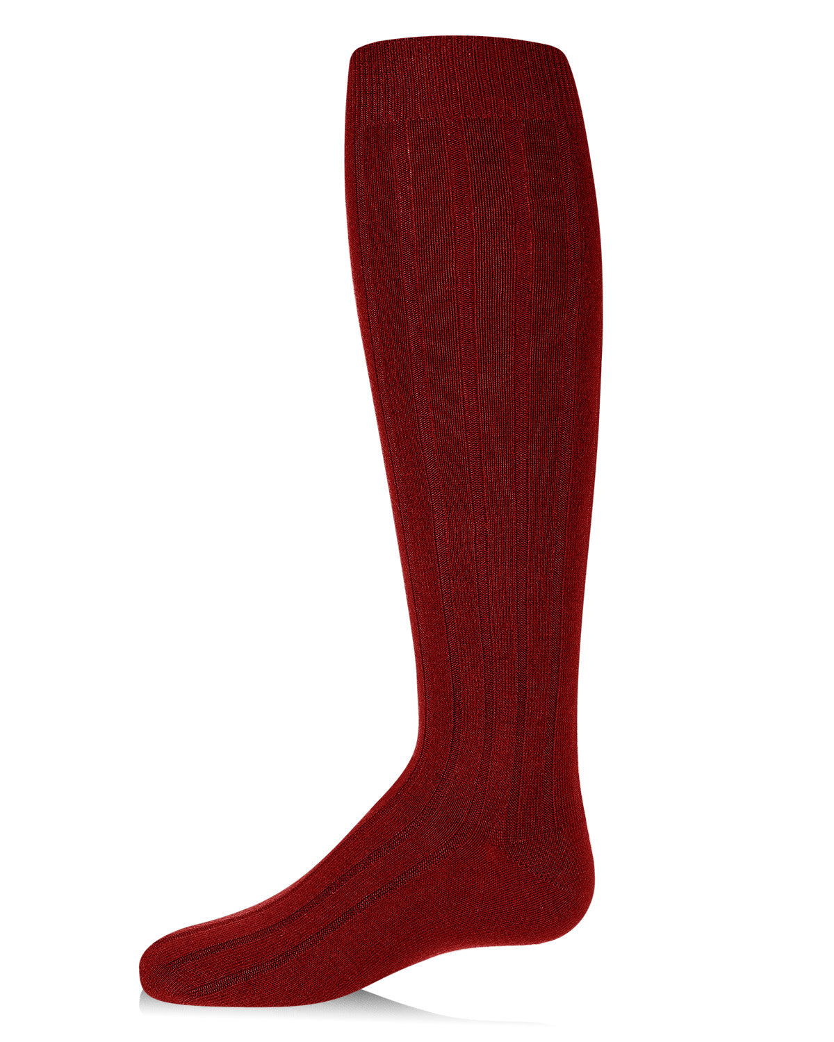 Girls Ribbed Classic Cotton-Rich Solid-Color Knee High Sock