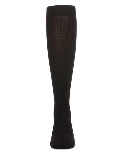 Thin Ribbed Girls Cotton Blend Knee High Sock