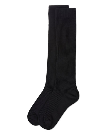 Thin Ribbed Girls Cotton Blend Knee High Sock