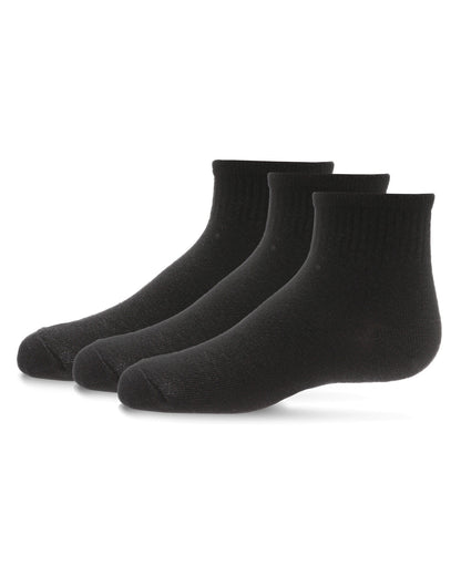 Kids' 3 Pair Pack Mid Cut Cotton Blend Socks