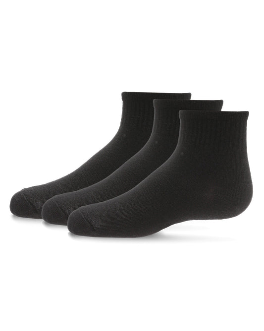 Kids' 3 Pair Pack Mid Cut Cotton Blend Socks