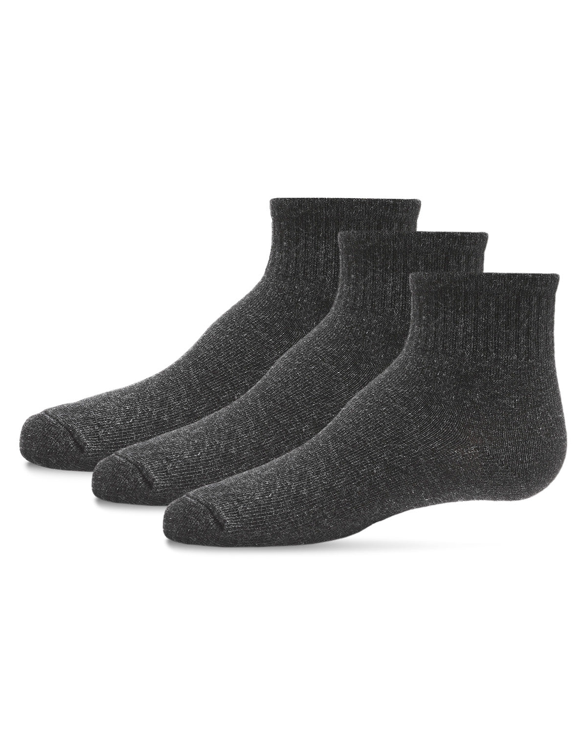 Kids' 3 Pair Pack Mid Cut Cotton Blend Socks