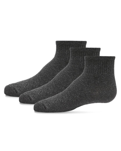 Kids' 3 Pair Pack Mid Cut Cotton Blend Socks
