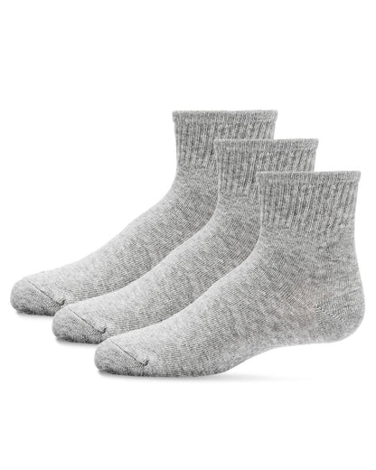 Kids' 3 Pair Pack Mid Cut Cotton Blend Socks