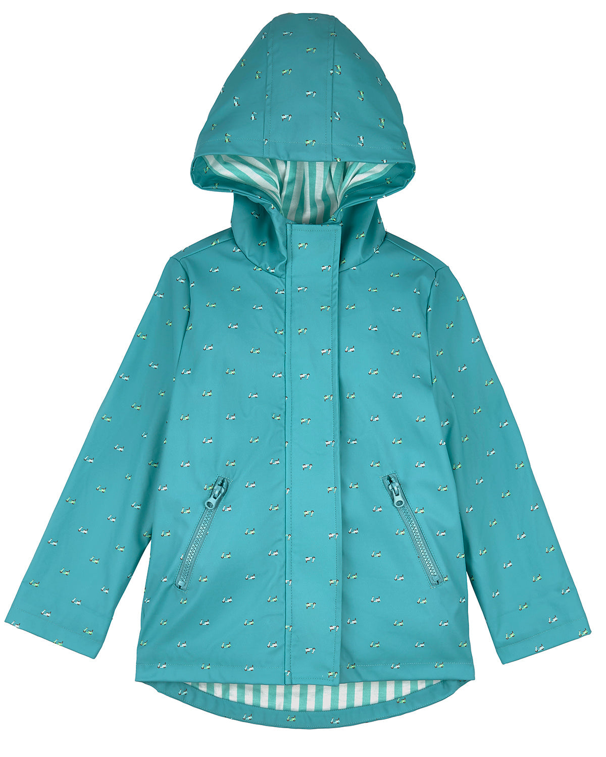 Boys "On The Move" Lined Raincoat with Attached Self-Storage Pouch