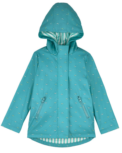 Boys "On The Move" Lined Raincoat with Attached Self-Storage Pouch