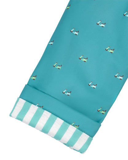 Boys "On The Move" Lined Raincoat with Attached Self-Storage Pouch