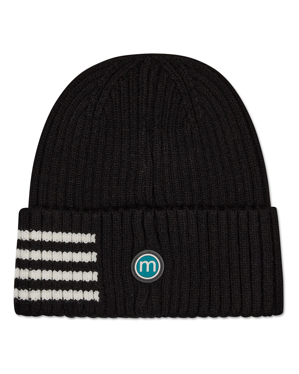 Kids Cozy Side-Stripe Ribbed Rayon-Blend Knit Beanie