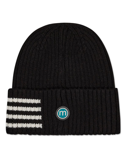 Kids Cozy Side-Stripe Ribbed Rayon-Blend Knit Beanie
