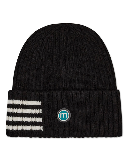 Kids Cozy Side-Stripe Ribbed Rayon-Blend Knit Beanie