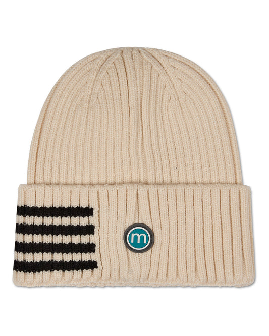Kids Cozy Side-Stripe Ribbed Rayon-Blend Knit Beanie