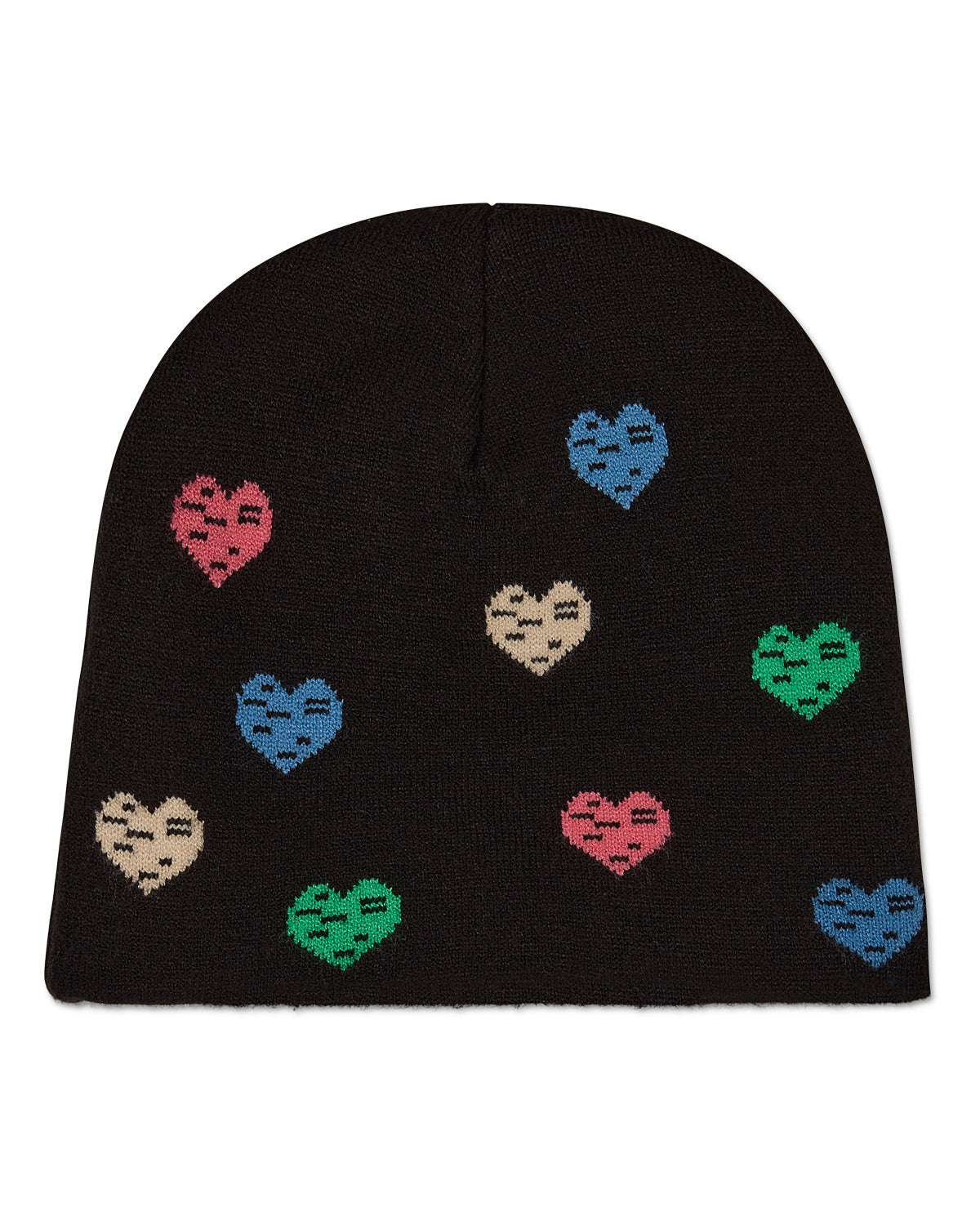 Girls Cozy "Colorful Hearts" Rayon-Blend Knit Beanie