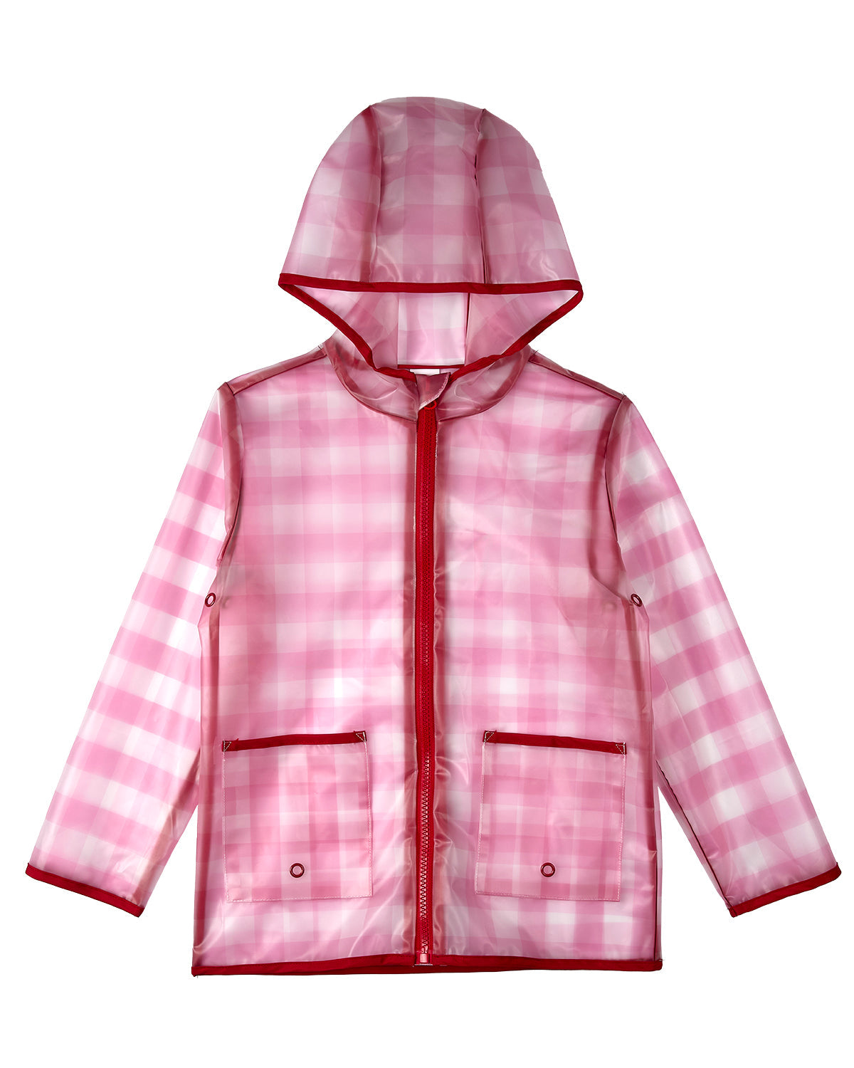 Kids "Checkmate" Checkered Raincoat with Self-Storage Pouch