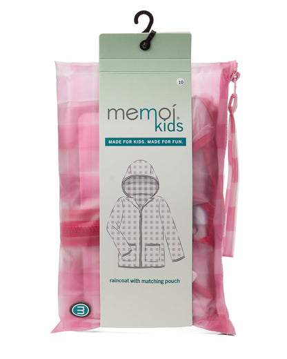 Kids "Checkmate" Checkered Raincoat with Self-Storage Pouch
