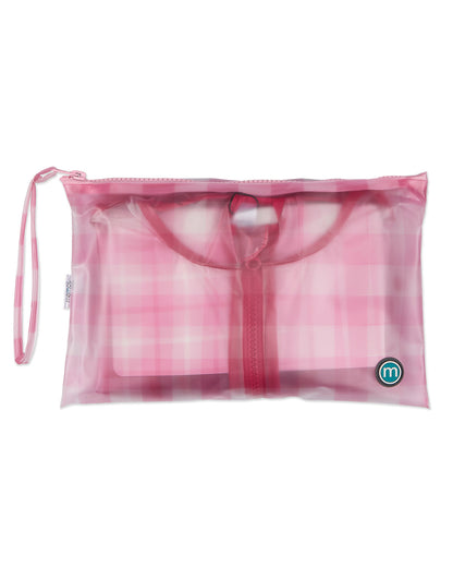 Kids "Checkmate" Checkered Raincoat with Self-Storage Pouch