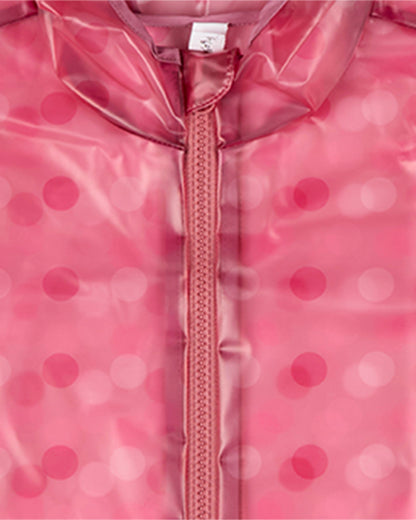 Kids Polka Dot Waterproof See-Through Raincoat with Storage Pouch