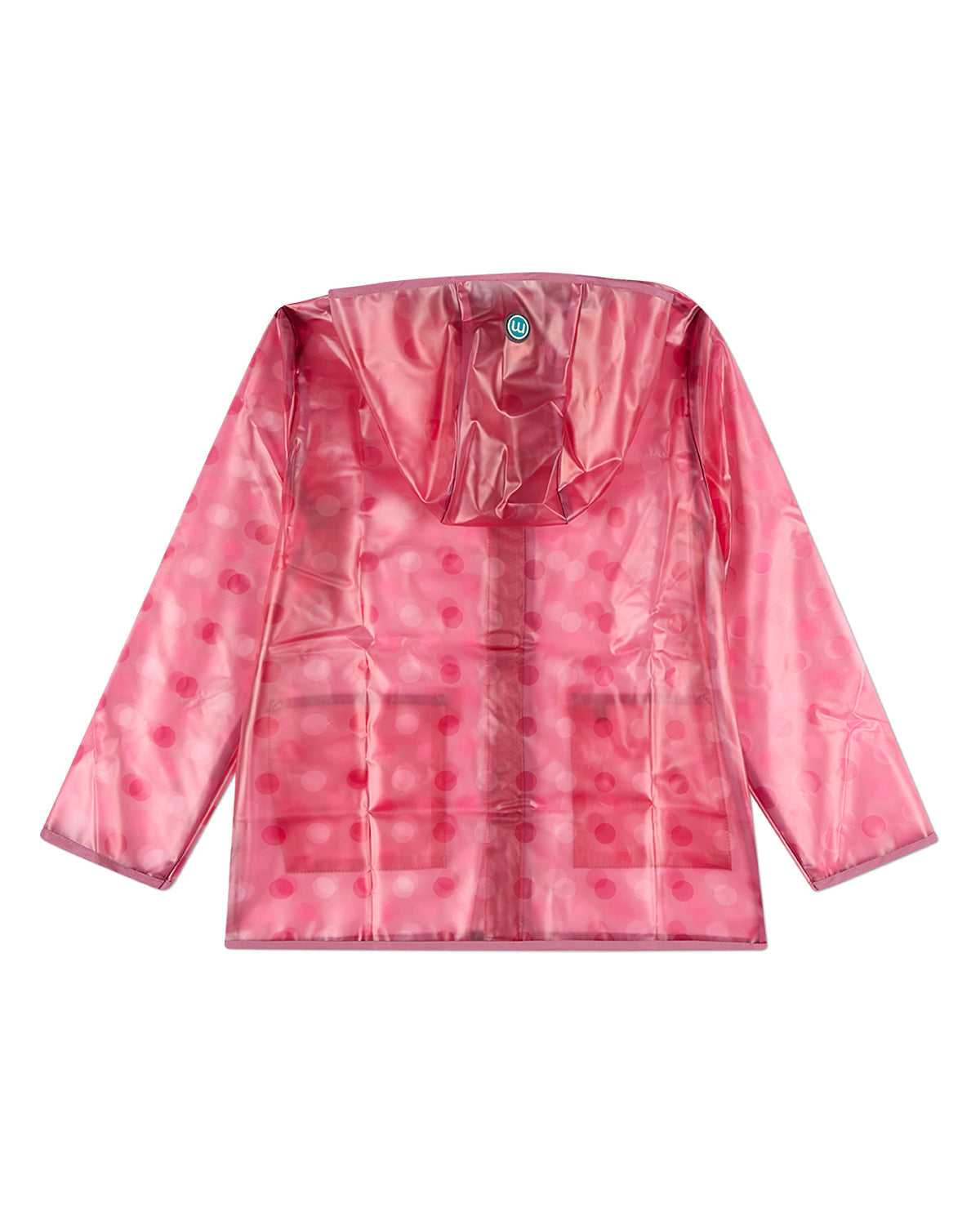 Kids Polka Dot Waterproof See-Through Raincoat with Storage Pouch